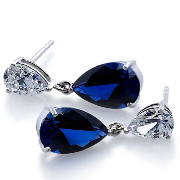 CARAT* London Pear-Shape Sapphire Drops in 9K White GoldImage