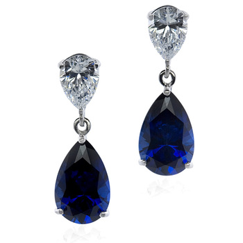 CARAT* London Pear-Shape Sapphire Drops in 9K White Gold