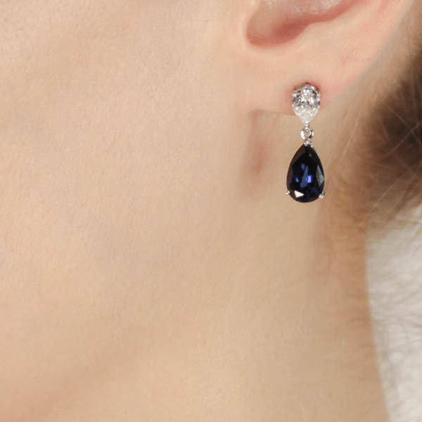 CARAT* London Pear-Shape Sapphire Drops in 9K White GoldImage