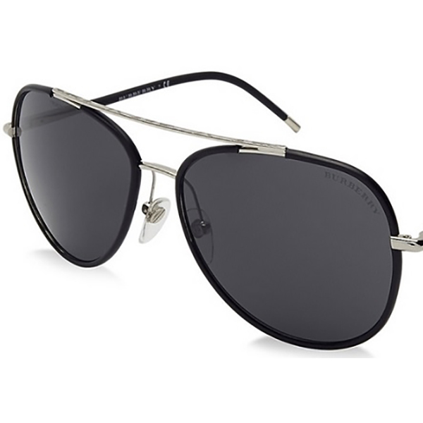 Burberry BE3078J Men's Sunglasses Silver / Matte BlackImmagine
