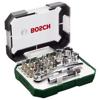 Bosch Screwdriver Bit and Ratchet Set 26pcs