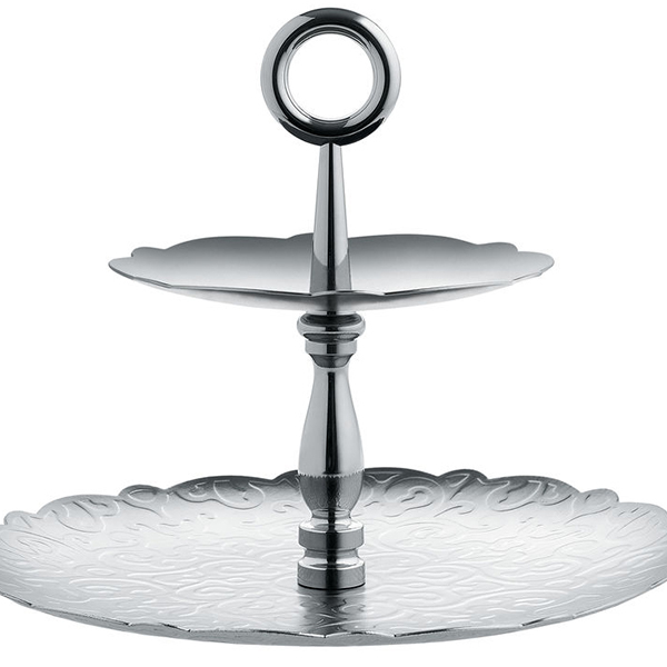 Alessi Two-Dish Cake Stand in 18/10 Stainless SteelObrázek